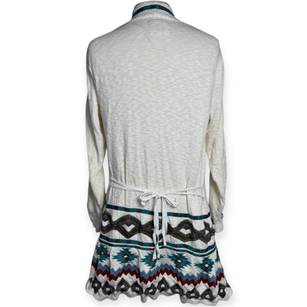 Johnny Was Biya Lela Embroidered Wrap Cardigan Coat Medium Boho Southwestern - Picture 5 of 10